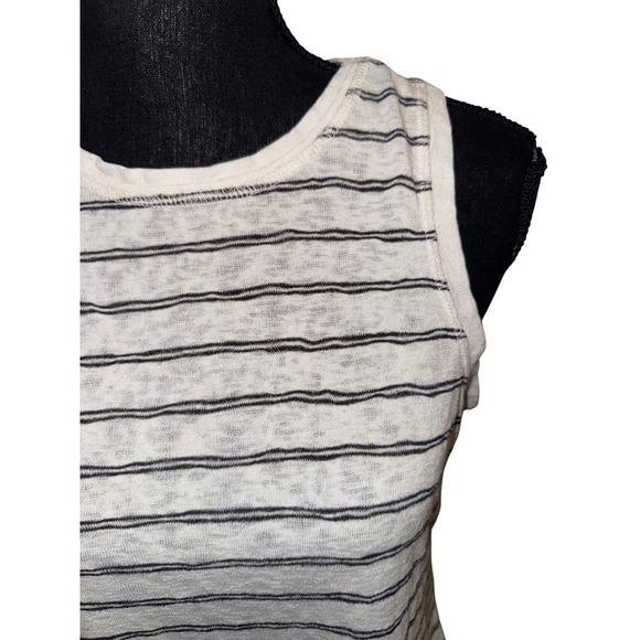 Athleta Sleeveless Striped Swing Tank Top White Gray Modal Blend Size Small - Picture 2 of 5